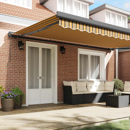 Utfällbar markis Flerfärgsdesign 500 × 300 cm Tyg och Metall