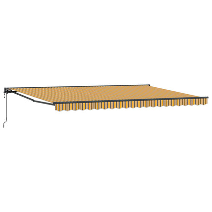 Markisram Gul och Grå 500 × 300 cm Polyester med PU-beläggning
