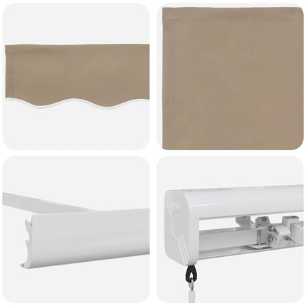 Utdragbar markis Beige 500 × 300 cm Canvas och Aluminium