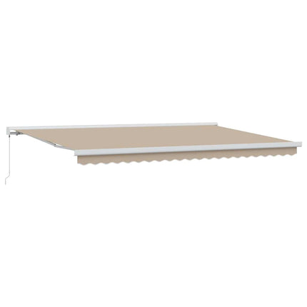 Utdragbar markis Beige 500 × 300 cm Canvas och Aluminium