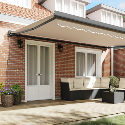 Utdragbar markis Beige 500 × 300 cm Tyg och Metall