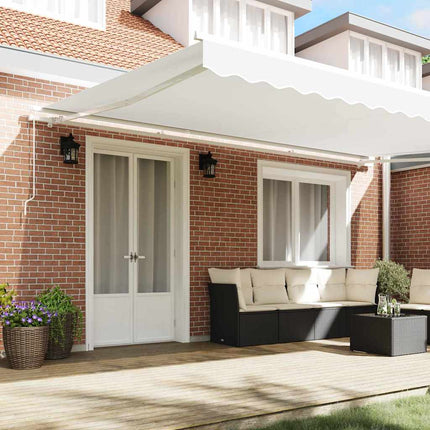 Utdragbar markis Vit 500 x 300 x 165 cm Polyester och aluminium