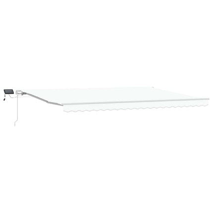 Utfällbar markis Vit 500 × 300 cm Tyger och Stål