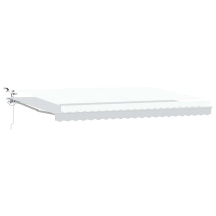 Utfällbar markis Vit 500 × 300 cm Polyester och metall