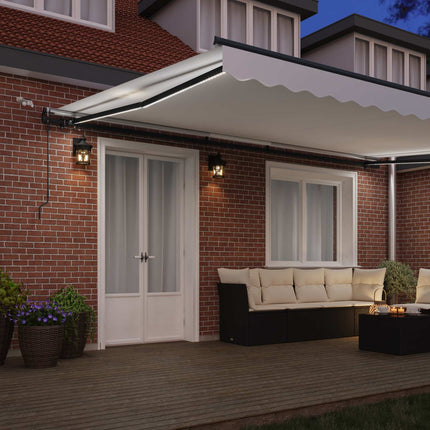 Utdragbar markis Vit 500 × 300 cm Polyester