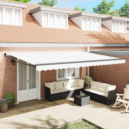 Markis Vit 500 × 300 cm Polyester och metall
