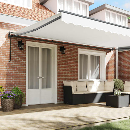 Markisram Vit 500 × 300 cm Polyester med PU-beläggning