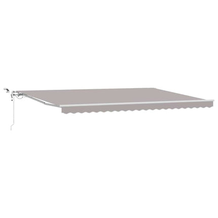 Utfällbar markis Ljusgrå 500 × 300 cm Polyester och metall