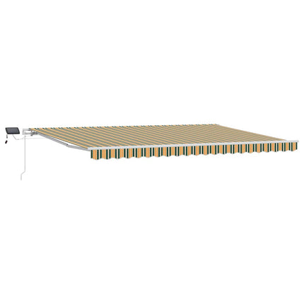 Utdragbar markis Grön och gul 500 × 300 cm Duk och Aluminium