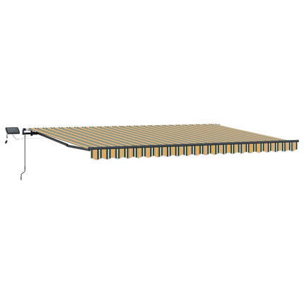 Utdragbar markis Grön och gul 500 × 300 cm Duk och Aluminium