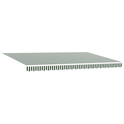 Utfällbar markis Grön och Vit 500 × 300 cm Tyger och Stål