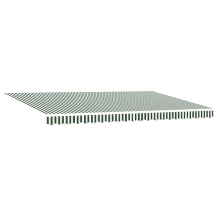 Utdragbar markis Grön och Vit 500 × 300 cm Duk och Aluminium