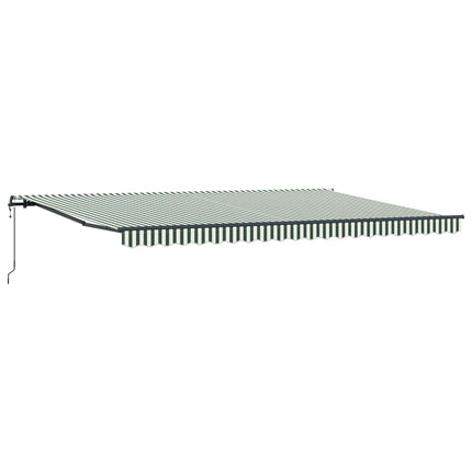 Utfällbar markis Grön och Vit 500 × 300 cm Duk och Aluminium