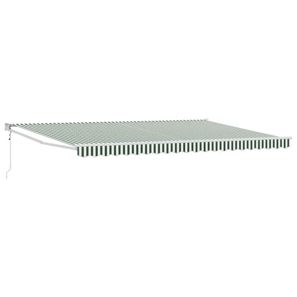 Utfällbar markis Grön och Vit 500 × 300 cm