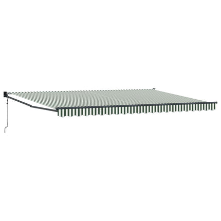 Utfällbar markis Grön och Vit 500 × 300 cm