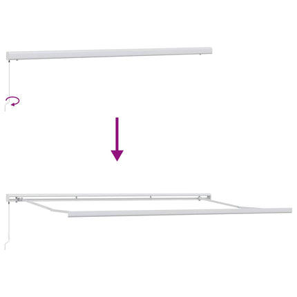 Utfällbar markis Grön och Vit 500 × 300 cm Tyg och Metall
