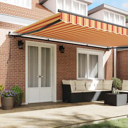 Utdragbar markis Gul och Orange 500 × 350 cm
