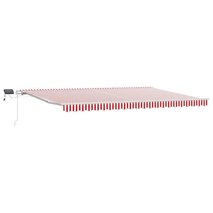 Utdragbar markis Röd och Vit 500 × 350 cm Duk och Aluminium