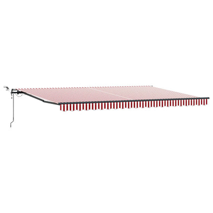 Markis tyg Röd och Vit 500 × 350 cm Polyester