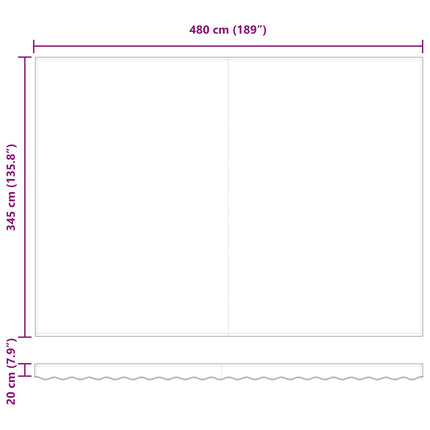 Utdragbar markis Flerfärgsdesign 500 × 350 cm
