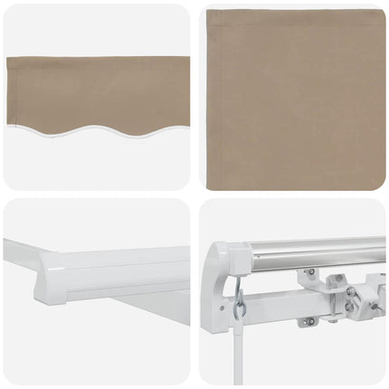 Utdragbar markis Beige 500 × 350 cm Polyester och aluminium