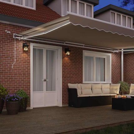 Utdragbar markis Beige 500 × 350 cm Polyester