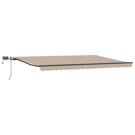 Utdragbar markis Beige 500 × 350 cm Duk och Aluminium