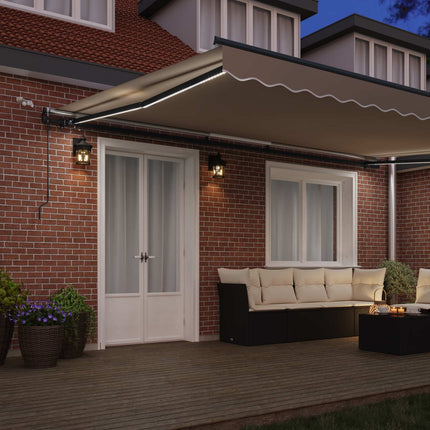 Utdragbar markis Beige 500 × 350 cm Polyester