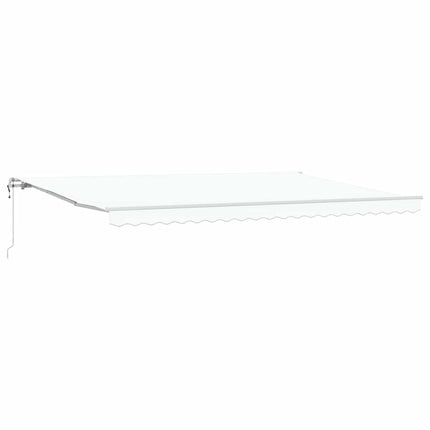 Utdragbar markis Vit 500 × 350 cm Duk och Aluminium