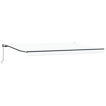 Utdragbar markis Vit 500 × 350 cm Polyester och aluminium