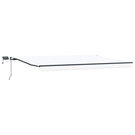 Utfällbar markis Vit 500 ×350 cm tyg