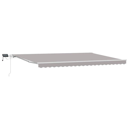 Utdragbar markis Ljusgrå 500 × 350 cm Duk och Aluminium