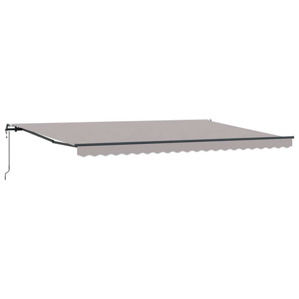 Utdragbar markis Ljusgrå 500 × 350 cm Duk och Aluminium