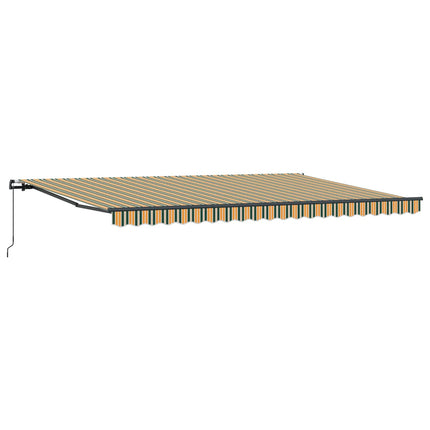 Utfällbar markis Grön och gul 500 × 350 cm Polyester och Stål