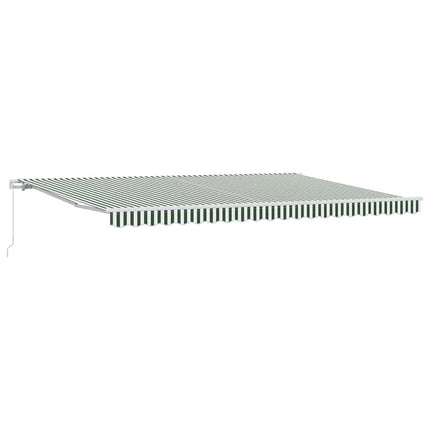 Utfällbar markis Grön och Vit 500 × 350 cm