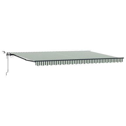 Markis tyg Grön och Vit 500 × 350 cm Polyester
