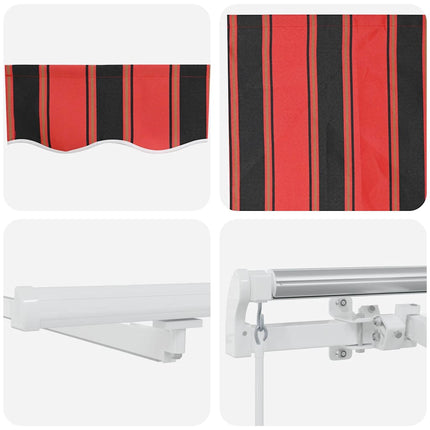 Utfällbar markis orange och brun 600 × 300 cm Tyger och Stål