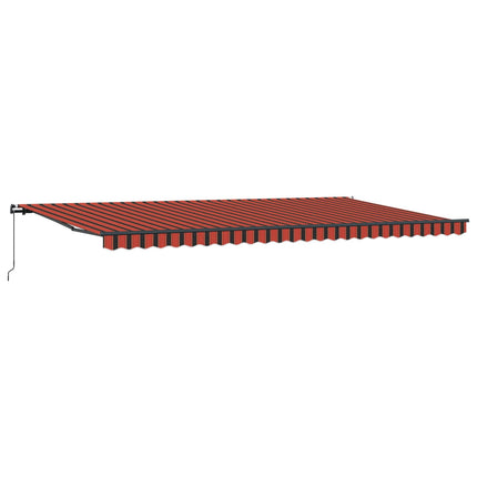 Utfällbar markis orange och brun 600 × 300 cm