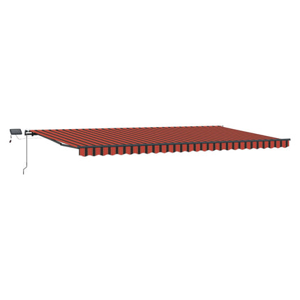 Utfällbar markis orange och brun 600 ×300 cm tyg