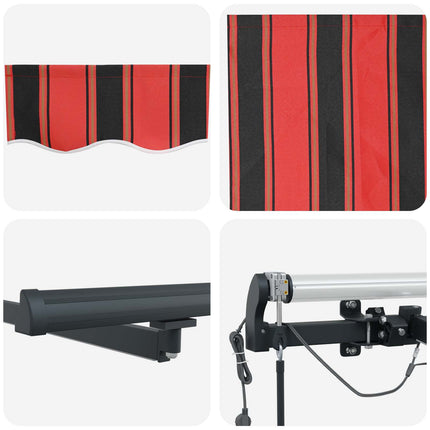 Markis tyg orange och brun 600 × 300 cm Polyester