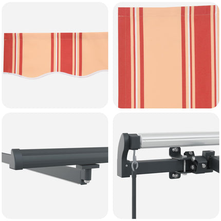 Utdragbar markis Gul och Orange 600 × 300 cm Duk och Aluminium
