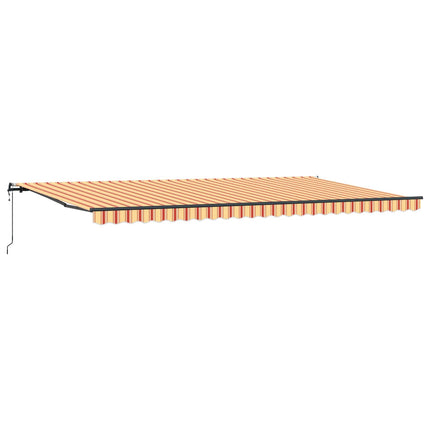 Utdragbar markis Gul och Orange 600 × 300 cm Duk och Aluminium