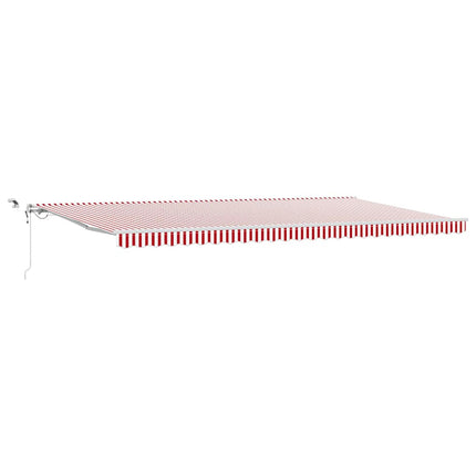 Utdragbar markis Röd och Vit 600 × 300 cm Polyester