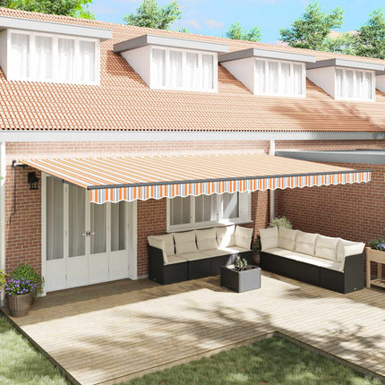 Utfällbar markis Flerfärgsdesign 600 × 300 cm