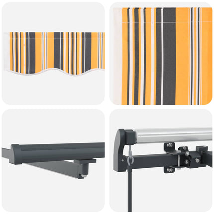 Utfällbar markis Flerfärgsdesign 600 ×300 cm tyg