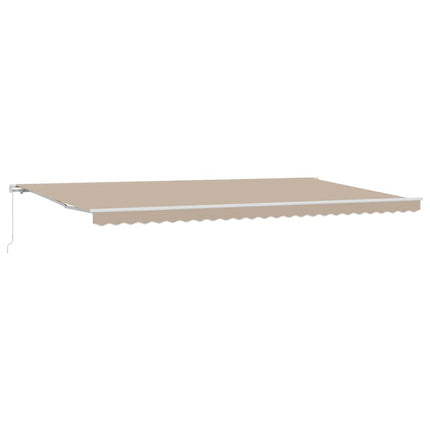 Utdragbar markis Beige 600 × 300 cm Polyester och aluminium