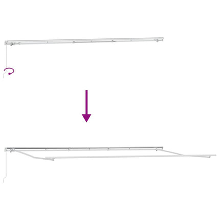 Utdragbar markis Beige 600 × 300 cm Polyester och aluminium
