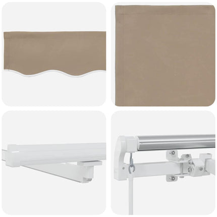 Utdragbar markis Beige 600 × 300 cm Duk och Aluminium