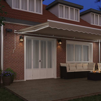 Utdragbar markis Beige 600 × 300 cm Duk och Aluminium