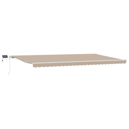 Utdragbar markis Beige 600 × 300 cm Duk och Aluminium